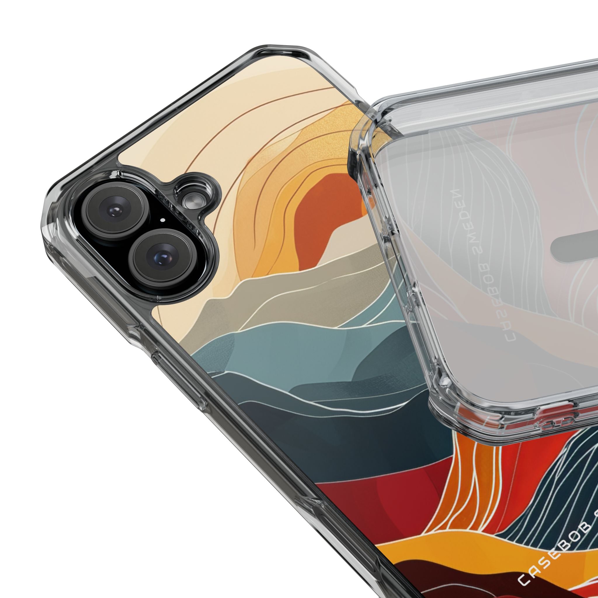 Harmonic Flow of Lines and Color iPhone 16 - Clear Impact Phone Case