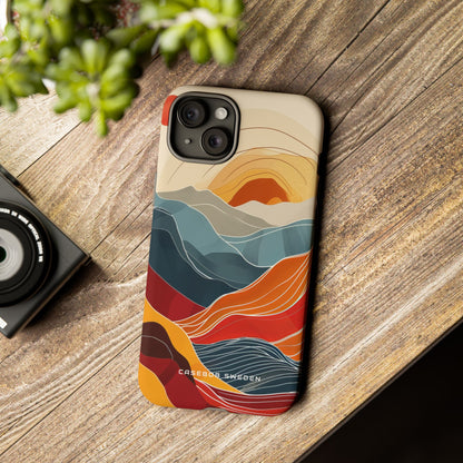 Harmonic Flow of Lines and Color iPhone 15 - Tough Phone Case