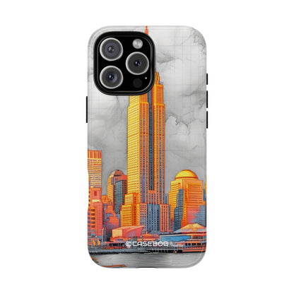 Urban Majesty: Skyscrapers in Orange - for iPhone 16