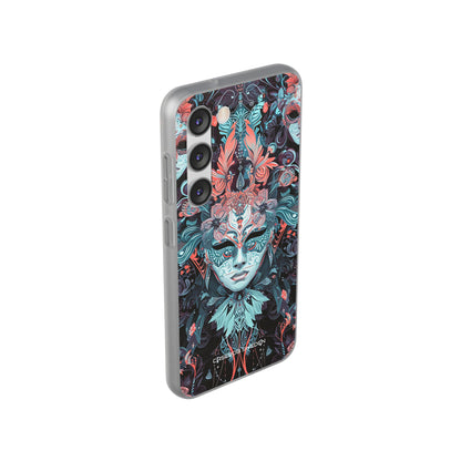 Mystic Teal Coral Mask - Flexi Samsung S23 Phone Case