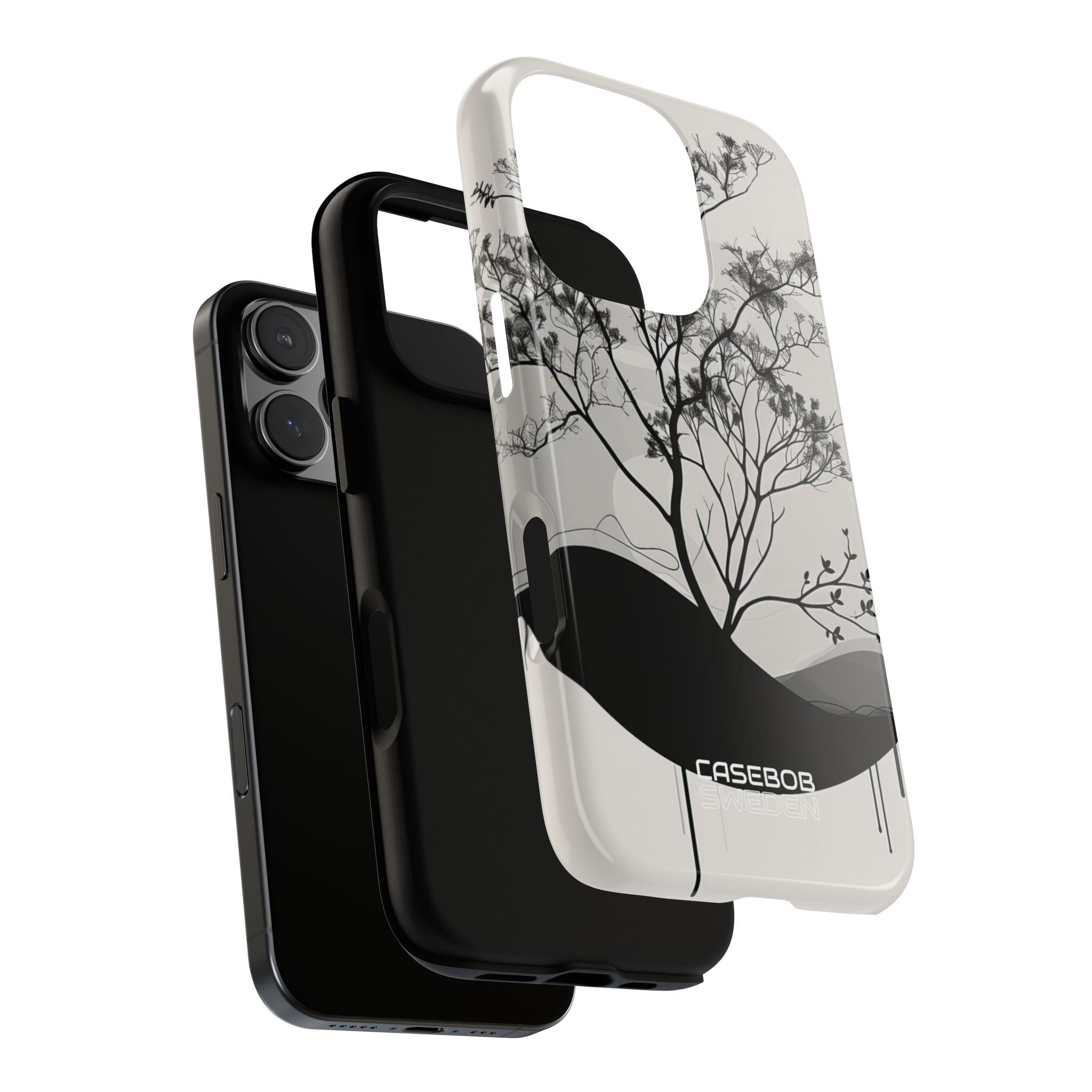 Monochrome Drip Tree iPhone 16 - Tough