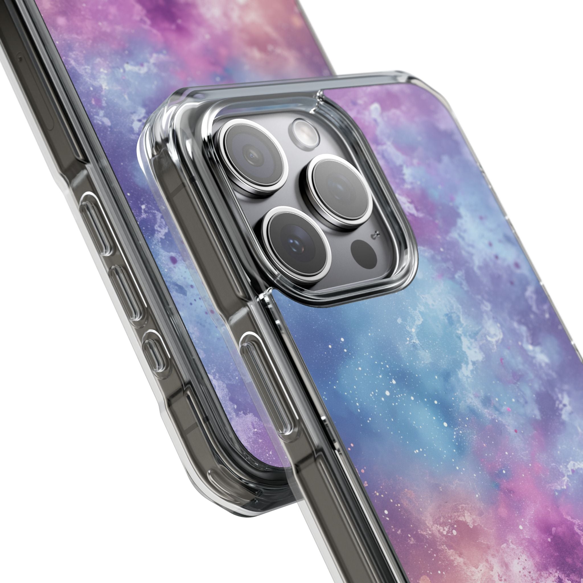 Cosmic Nebula Swirls - Clear Impact iPhone 15 Phone Case