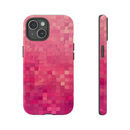 Pink Transition Squares - Protective Phone Case