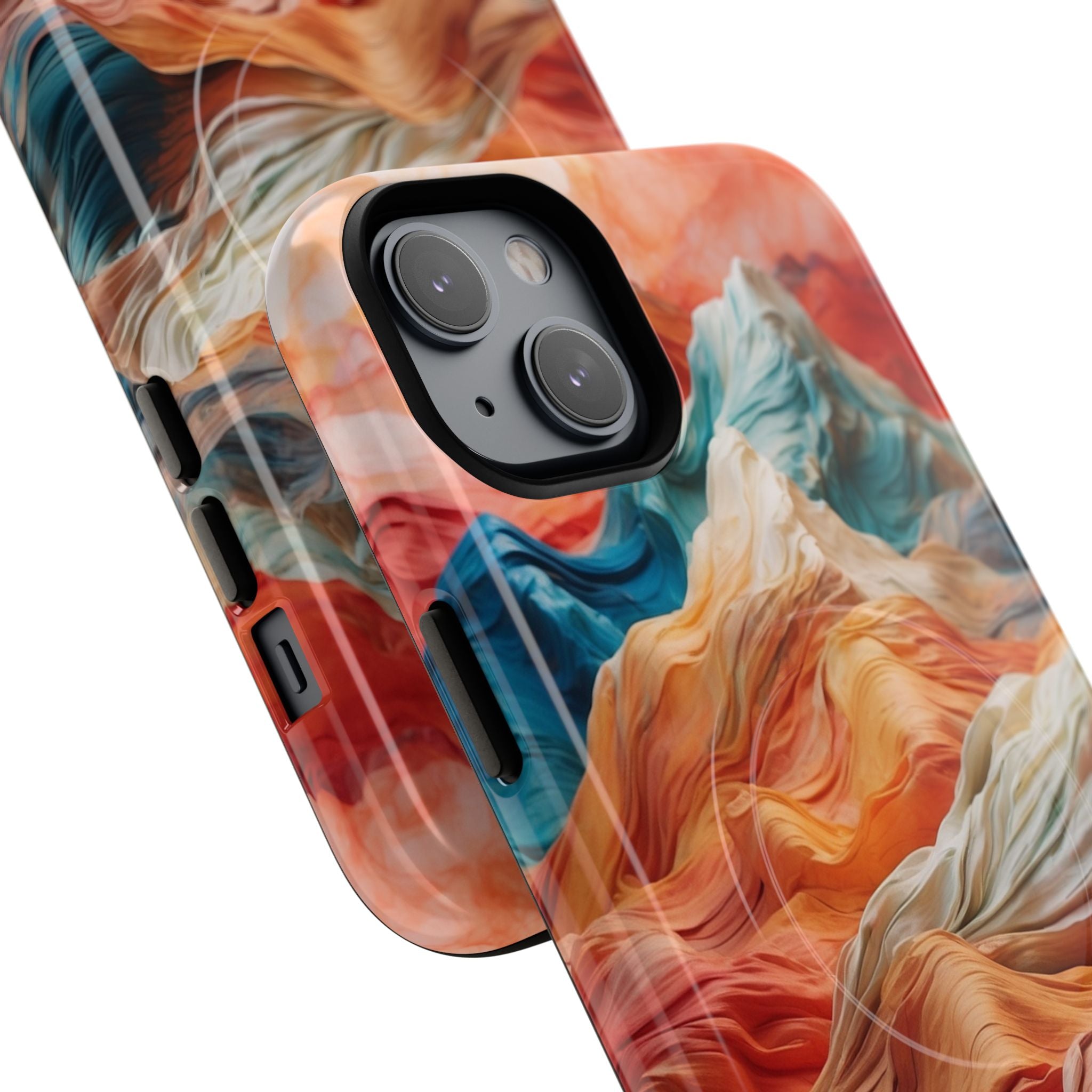 Fabric Peaks Cream iPhone 14 Plus Case - Tough+