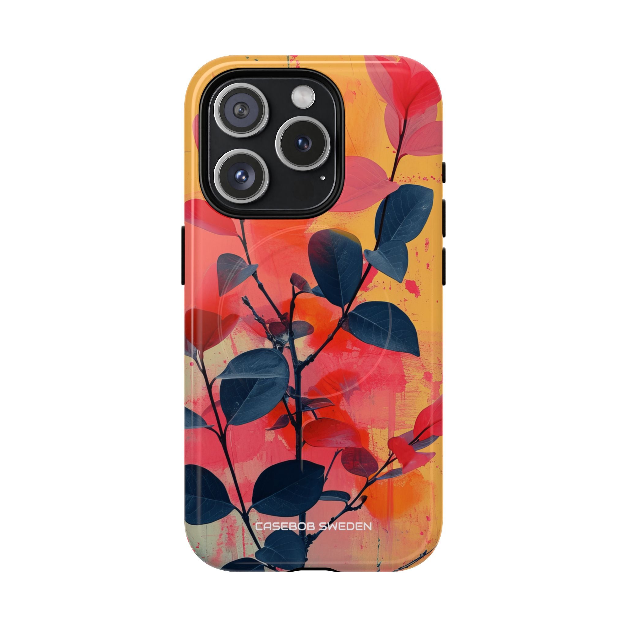 Yellow Botanical Splash - Tough + MagSafe® iPhone 15 Phone Case