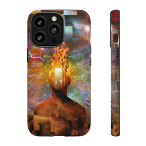 Man with burning mind - Protective Phone Case