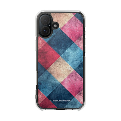 Bold Geometric Squares - Clear Impact iPhone 16 Phone Case