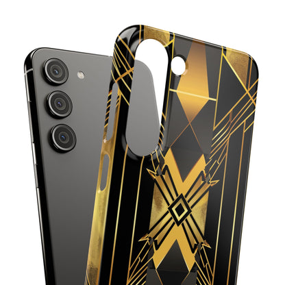 Golden Geometric Elegance Samsung S23 - Slim Phone Case