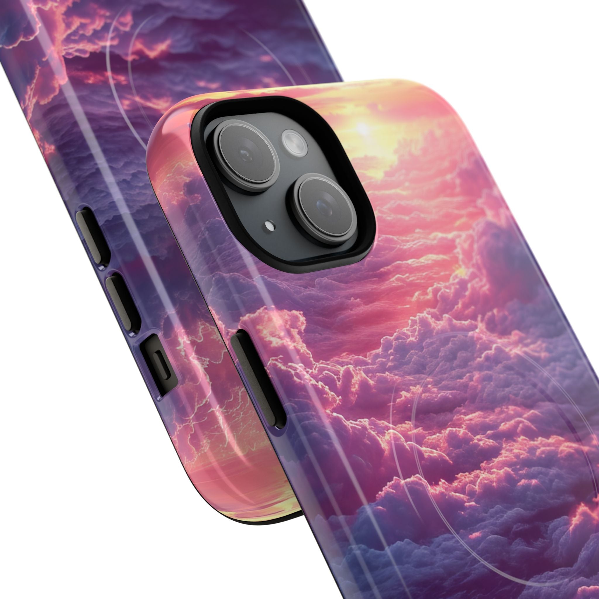 Pink Purple Clouds - Tough + MagSafe® iPhone 15 Phone Case