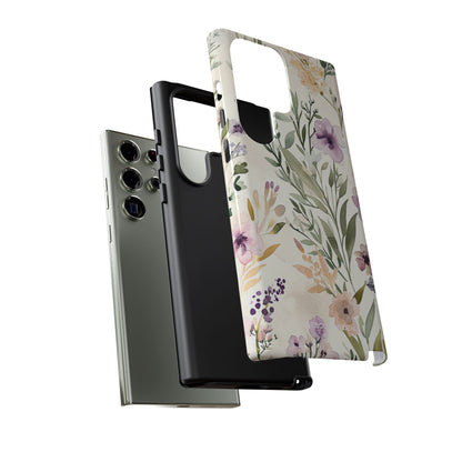 Soft Green Lavender Floral Pattern - Tough Samsung S23 Phone Case