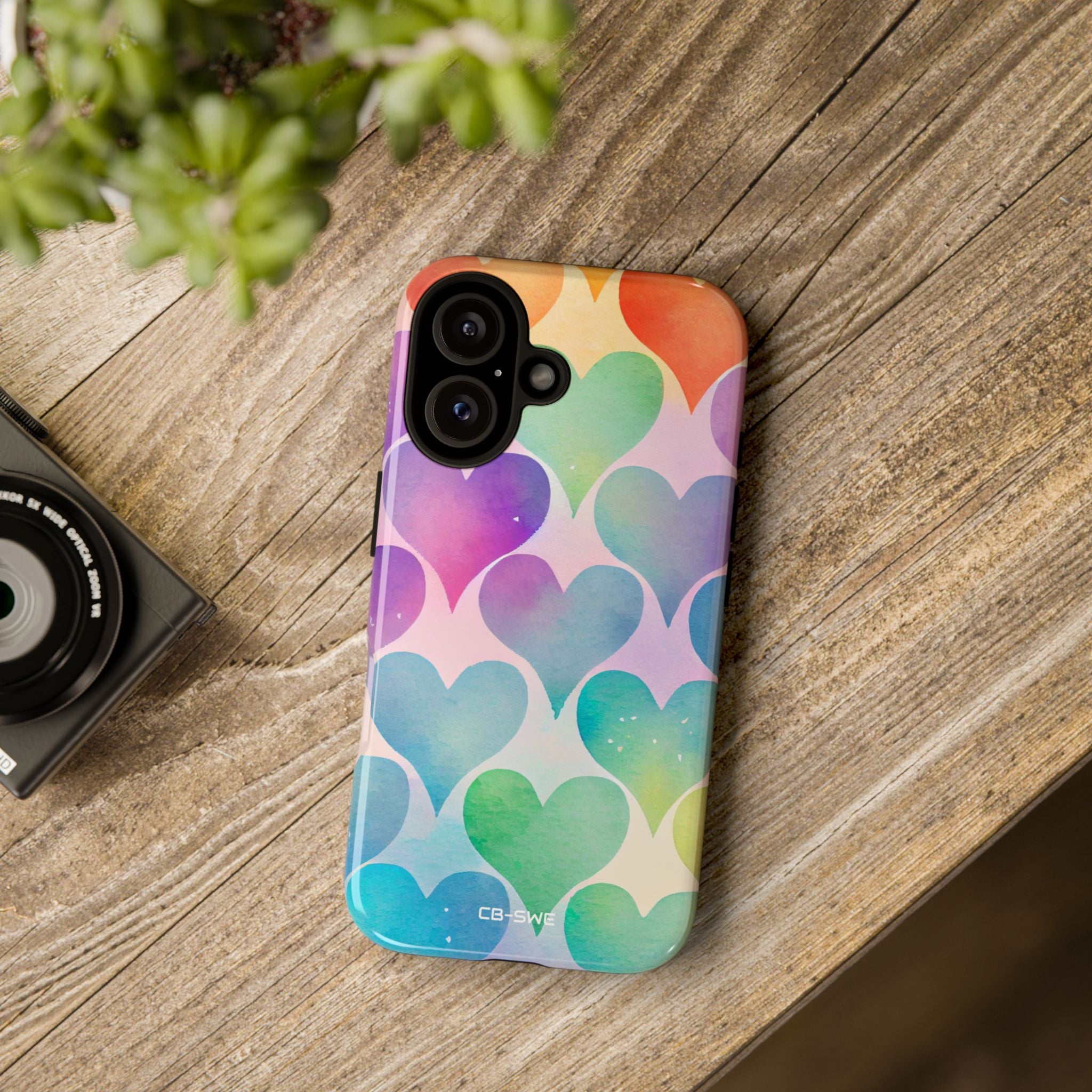 Watercolor Heart Symphony - iPhone Case