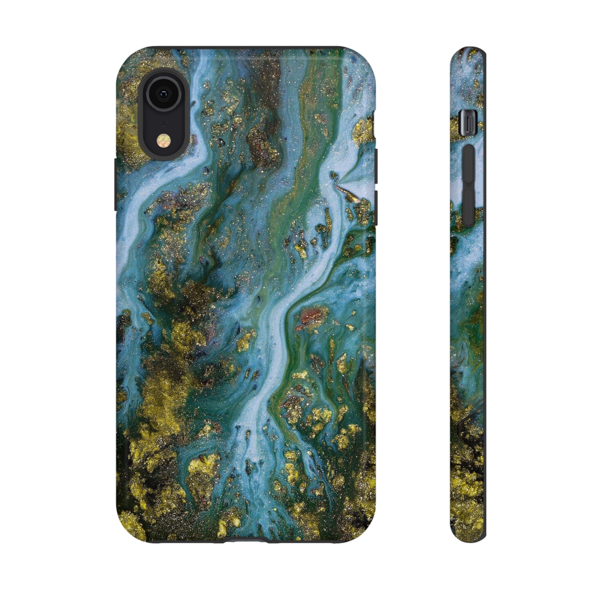 Ocean Blue Ink Art iPhone Case (Protective) iPhone XR Glossy Phone Case