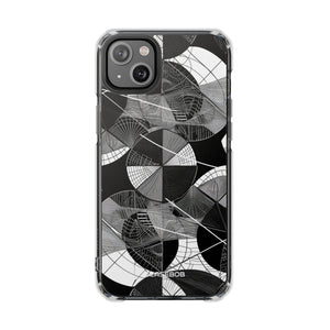 Geometrische Eleganz – Handyhülle für iPhone (Clear Impact – Magnetisch)