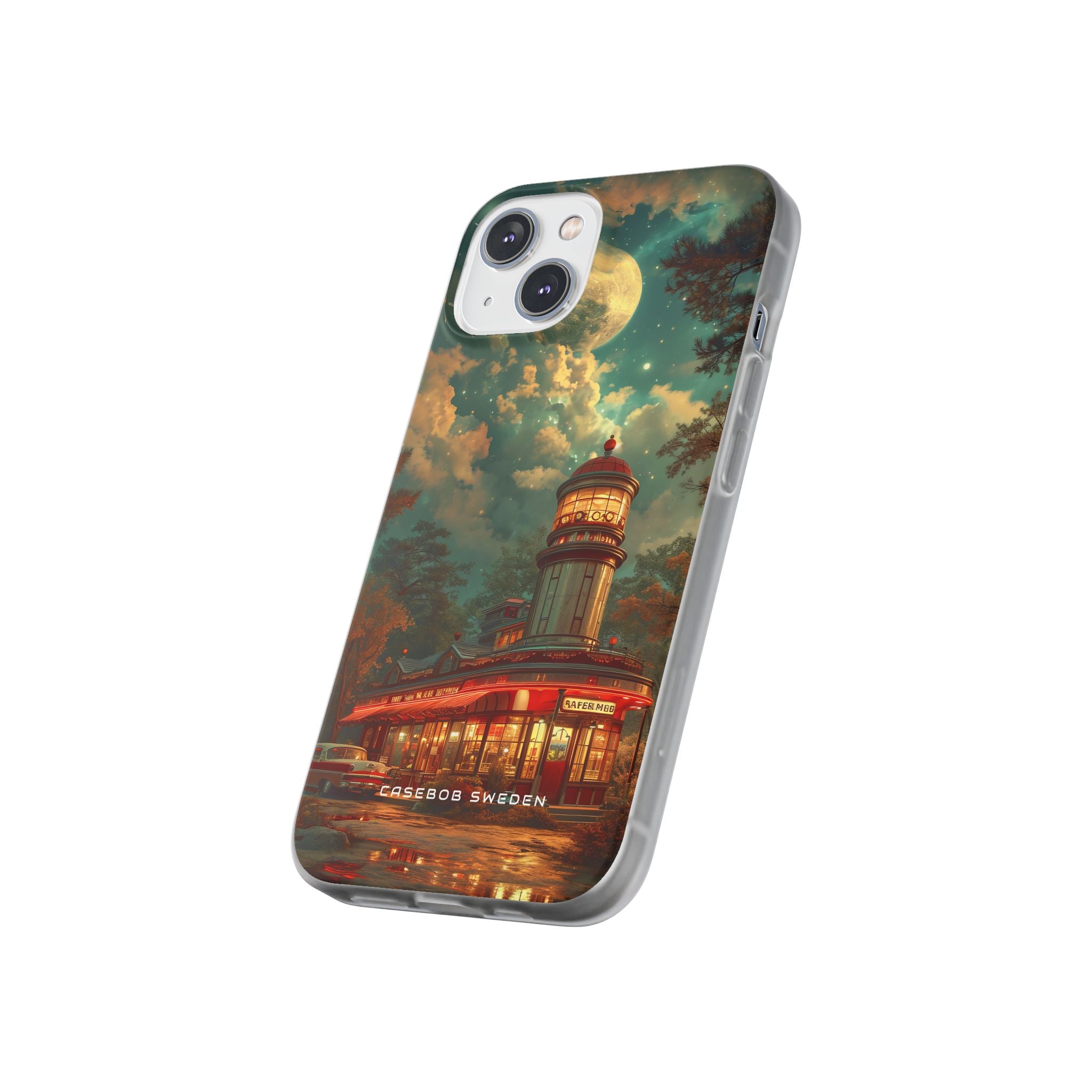 Vintage Moonlit Diner Fantasy iPhone 14 - Flexi Phone Case