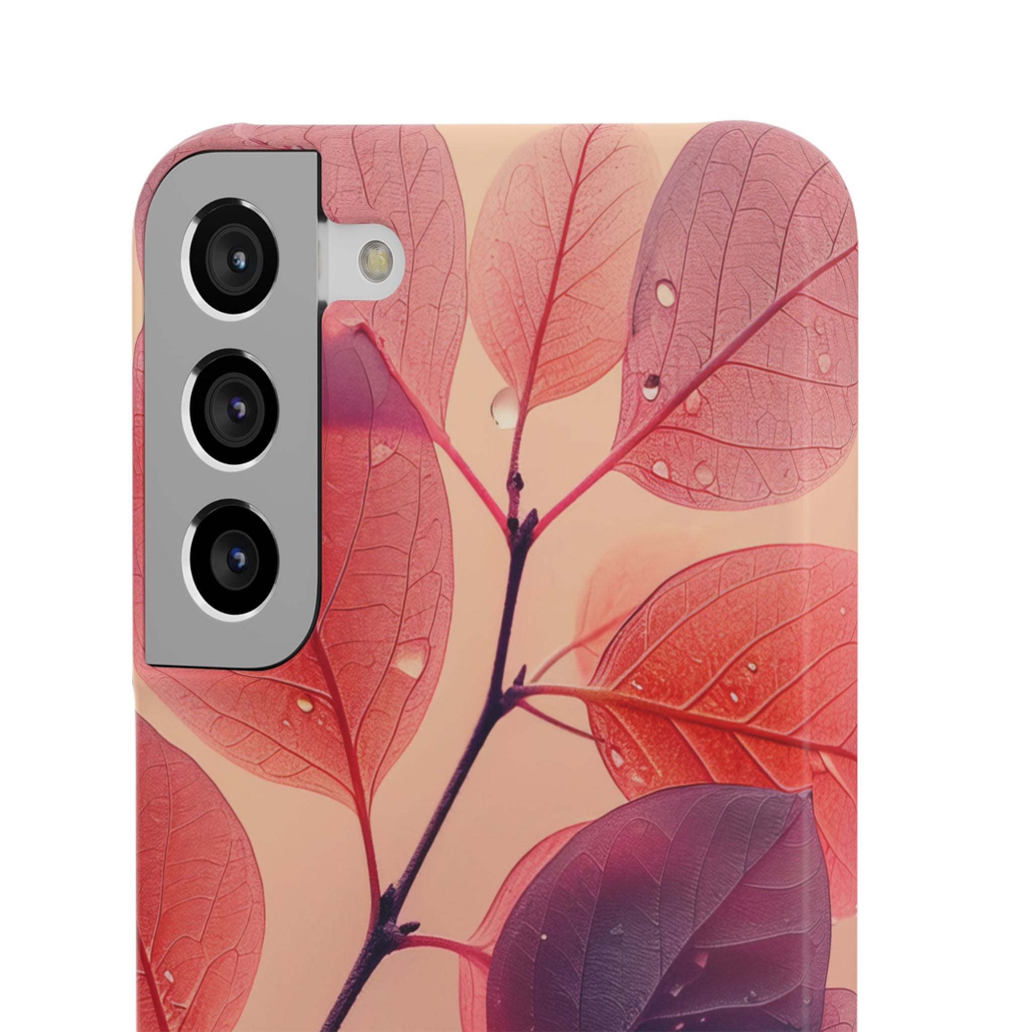 Pink Serenity Leaf Design - Slim Samsung S22 Phone Case