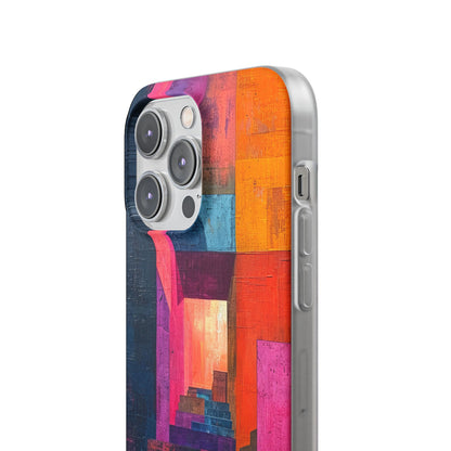 Pink Orange Geometry - Flexi iPhone 14 Phone Case