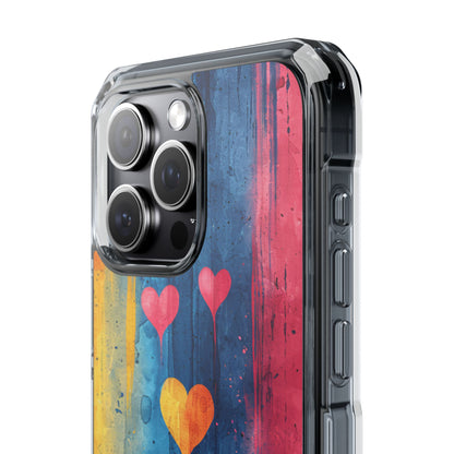 Hearts Watercolor Art - Clear Impact iPhone 15 Phone Case