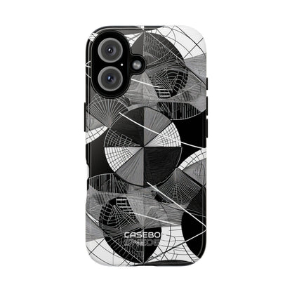 Labirinto a Cerchio Monocromatico iPhone 16 - Tough