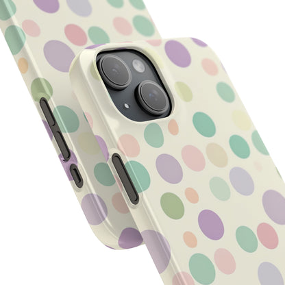 Playful Pastel Polka Dots - Slim iPhone 15 Phone Case