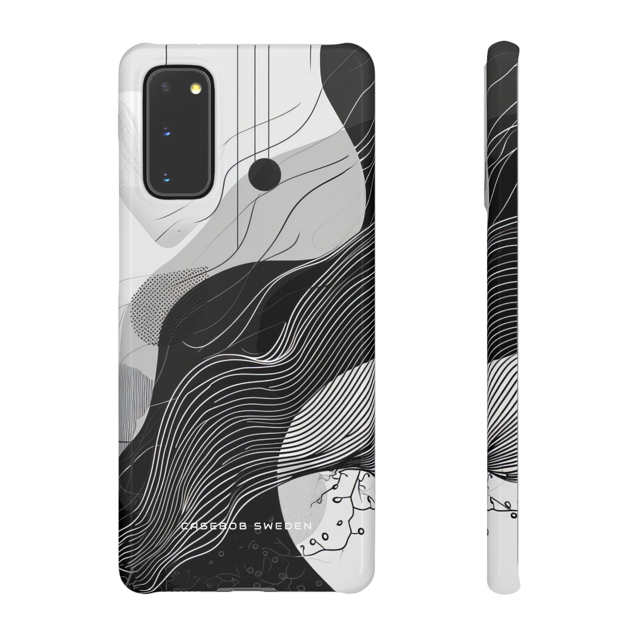 Fluid Rhythms: Monochrome Line Flow Samsung S20 - Slim Phone Case