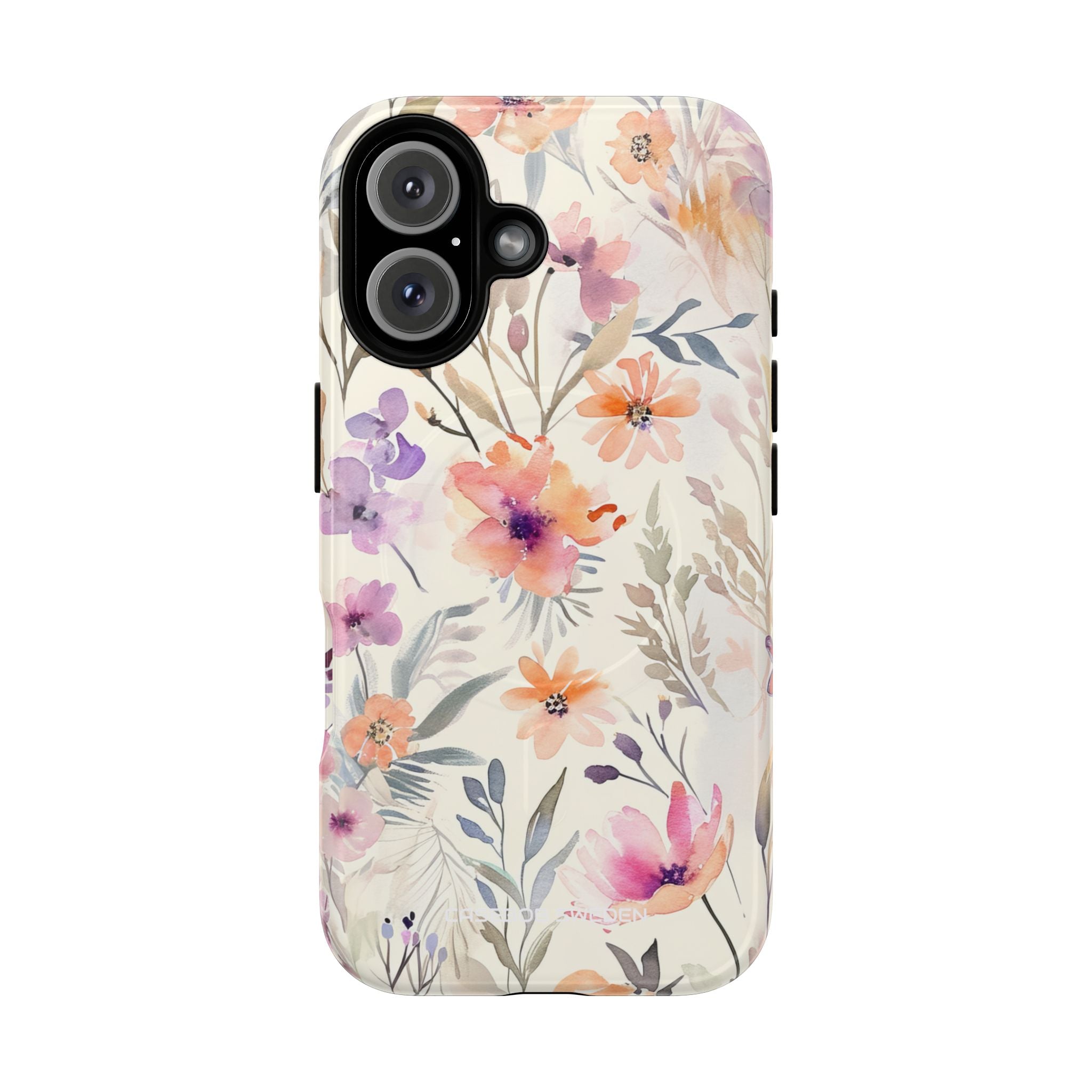 Soft Pink Floral Watercolor Design - Tough + MagSafe® iPhone 16 Phone Case