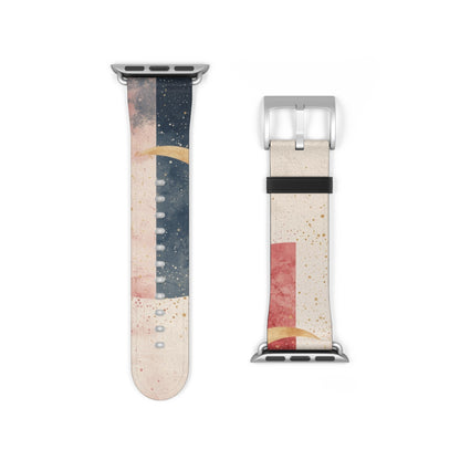 Golden Crescents Crimson - Watch Band