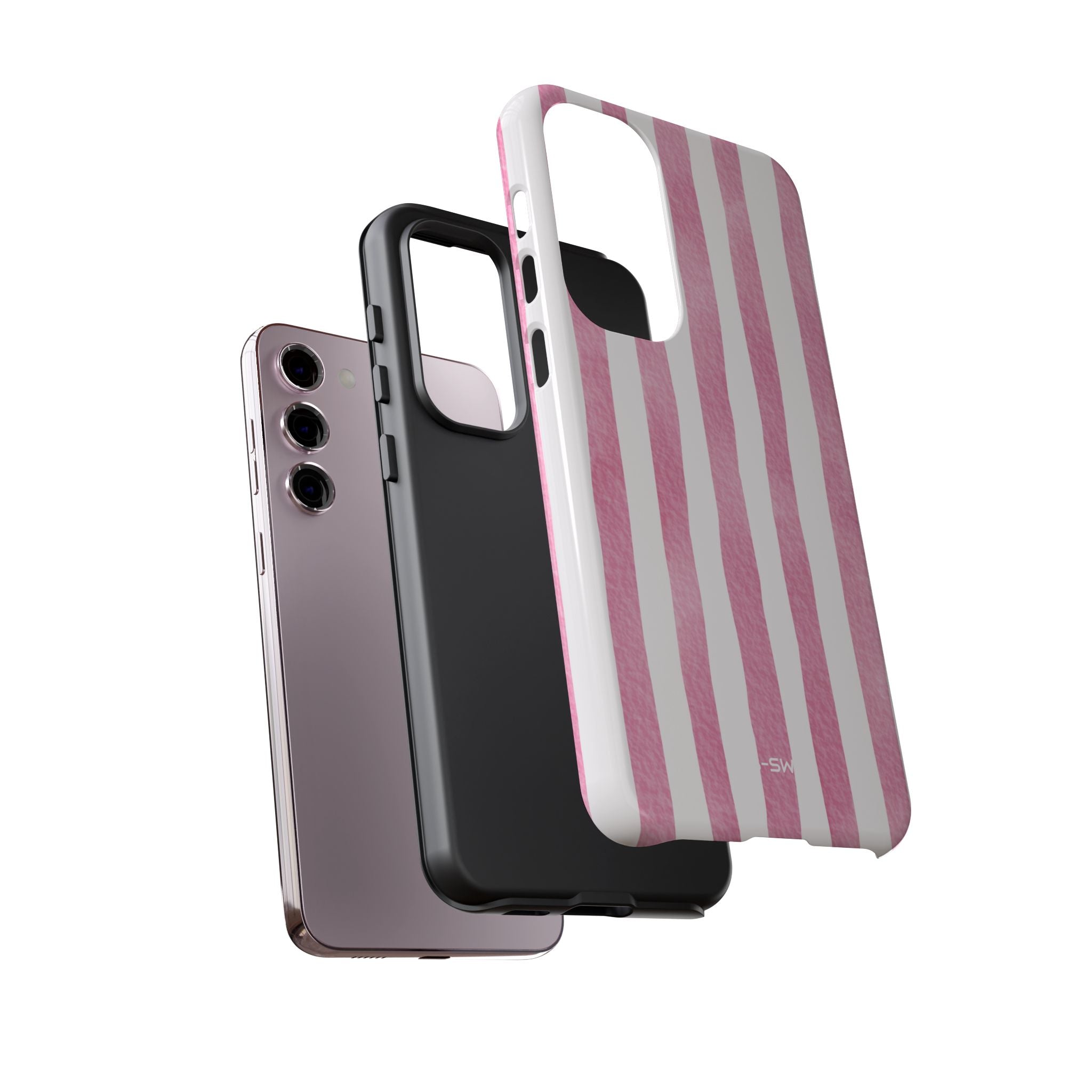 Pink Watercolor Stripes - Samsung Case