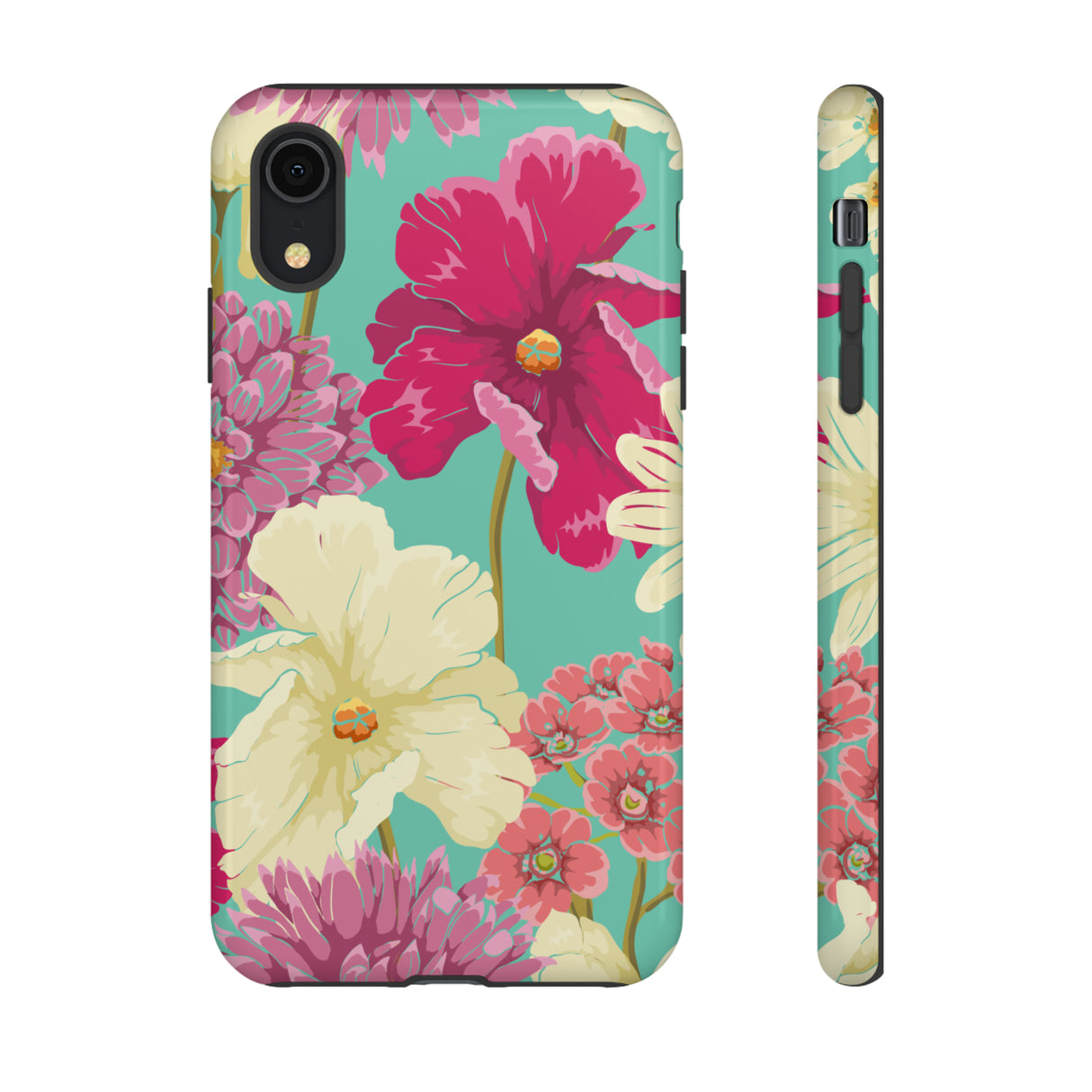 Colorful flowers in watercolor iPhone case - Protective Phone Case