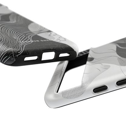 Fluid Rhythms: Monochrome Line Flow Google Pixel 8 - Tough Phone Case