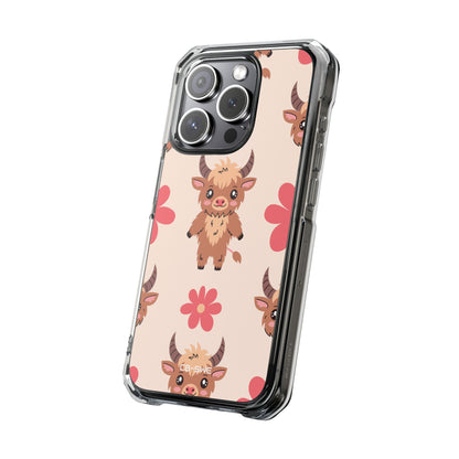 Cute Cattle & Flowers iPhone Case - Impact