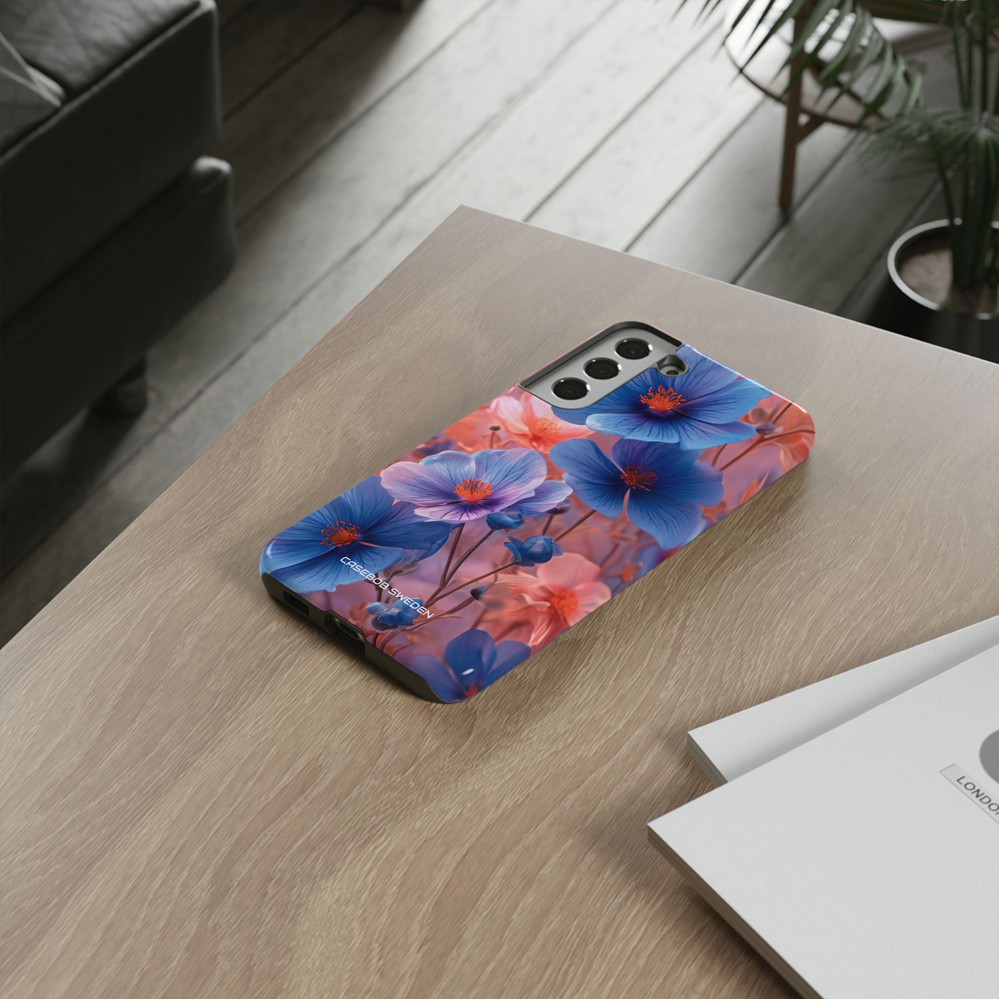 Blue Peach Blossoms - Tough Samsung S22 Phone Case