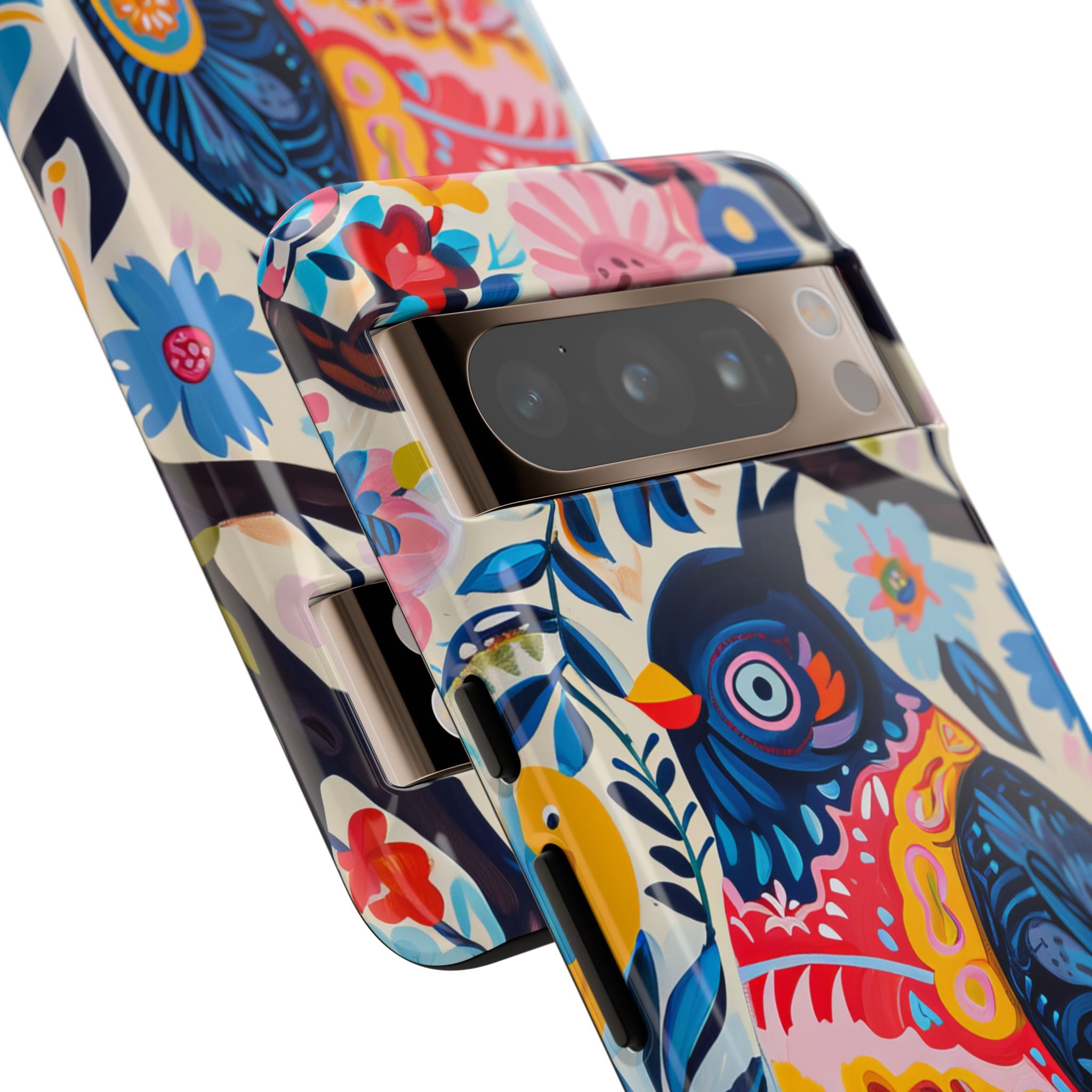 Whimsical Vintage Owl with Floral Charm Google Pixel 8 - Tough Phone Case