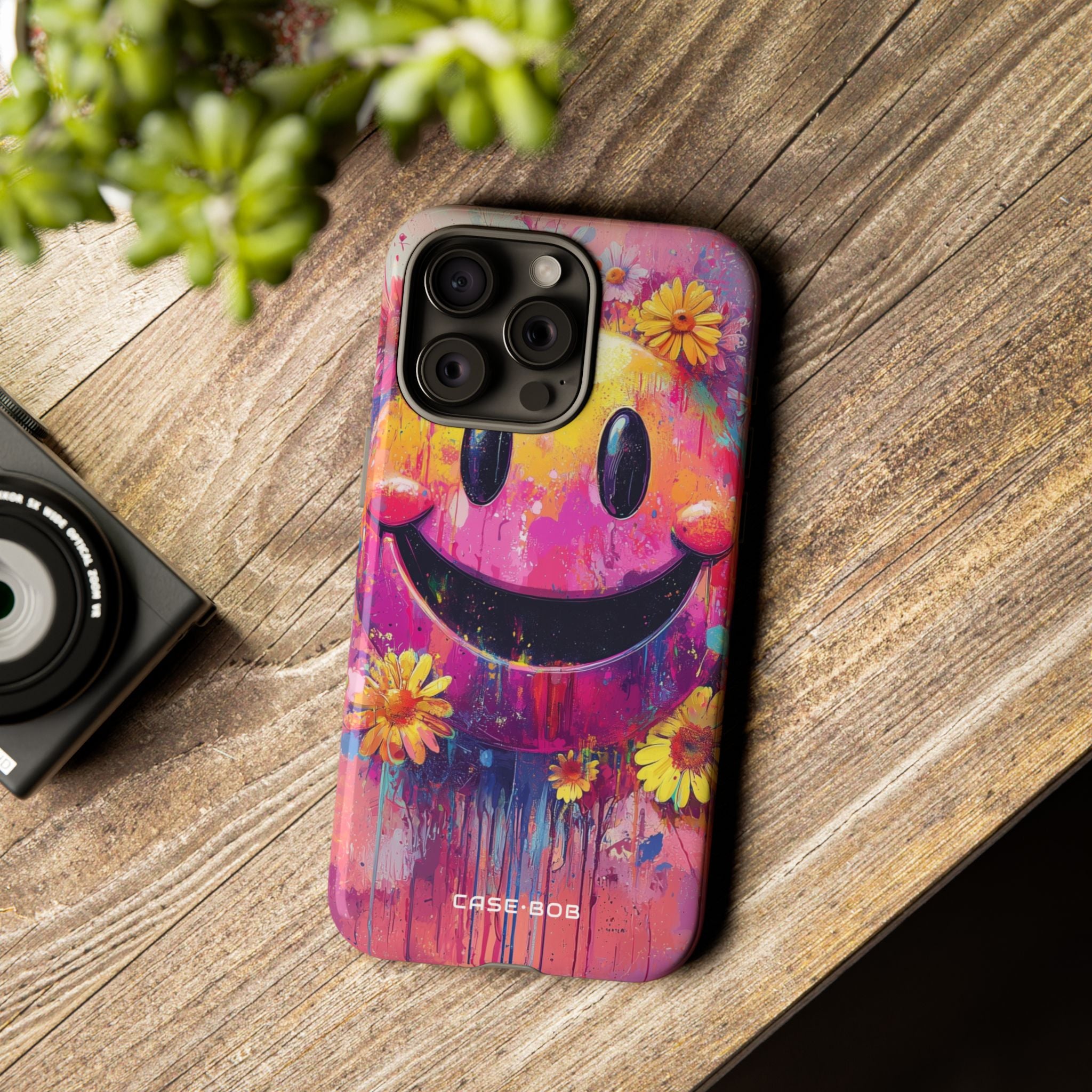 Smiley Bloom iPhone 15 Pro Max Case - Tough
