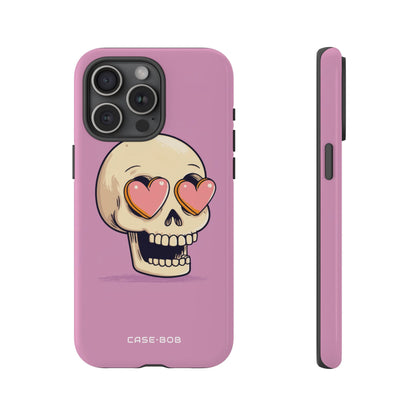 Heart Eyed Skull iPhone 15 Pro Max Case - Tough