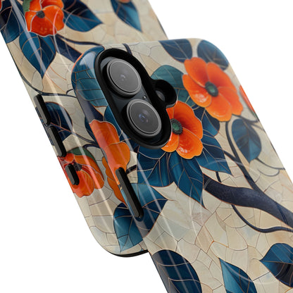 Orange Blossoms Mosaic Harmony iPhone 16 | Tough+ Phone Case