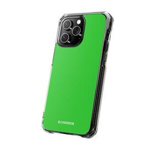 Limettengrün | Handyhülle für iPhone (Clear Impact Case – magnetisch) 