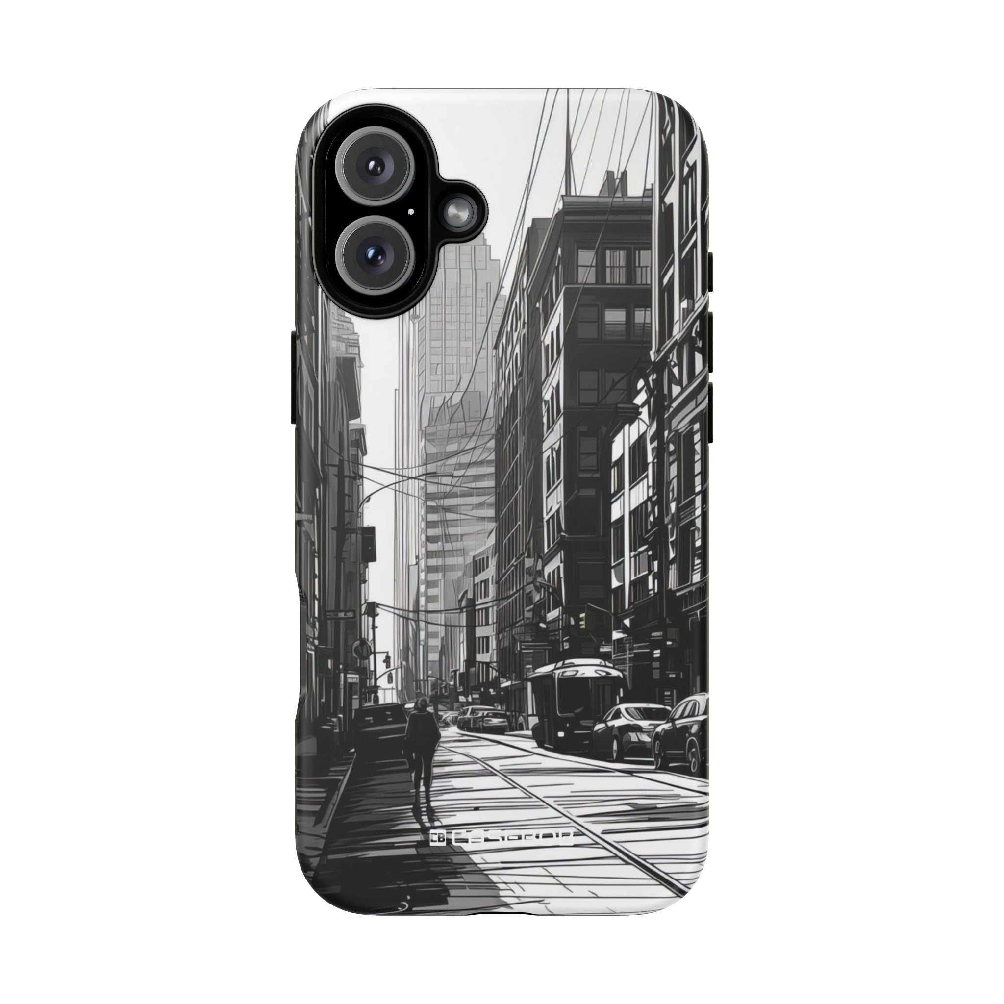 Urban Echoes: Monochrome Cityscape - for iPhone 16