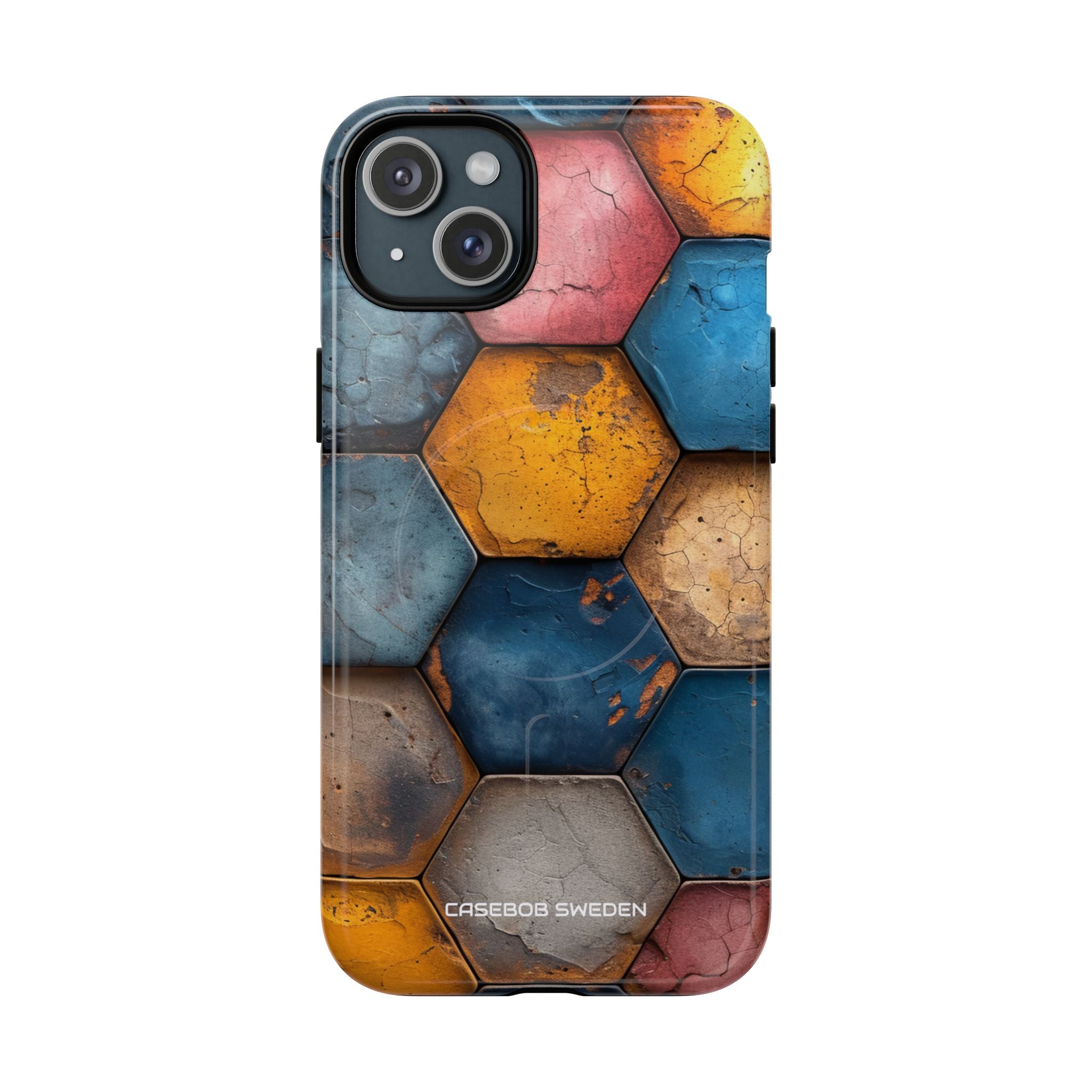 Rustic Geometric Tiles - Tough + MagSafe® iPhone 15 Phone Case