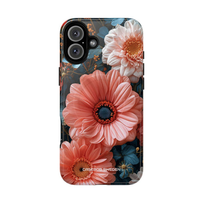 Coral Teal Blooms - Tough + MagSafe® iPhone 16 Phone Case