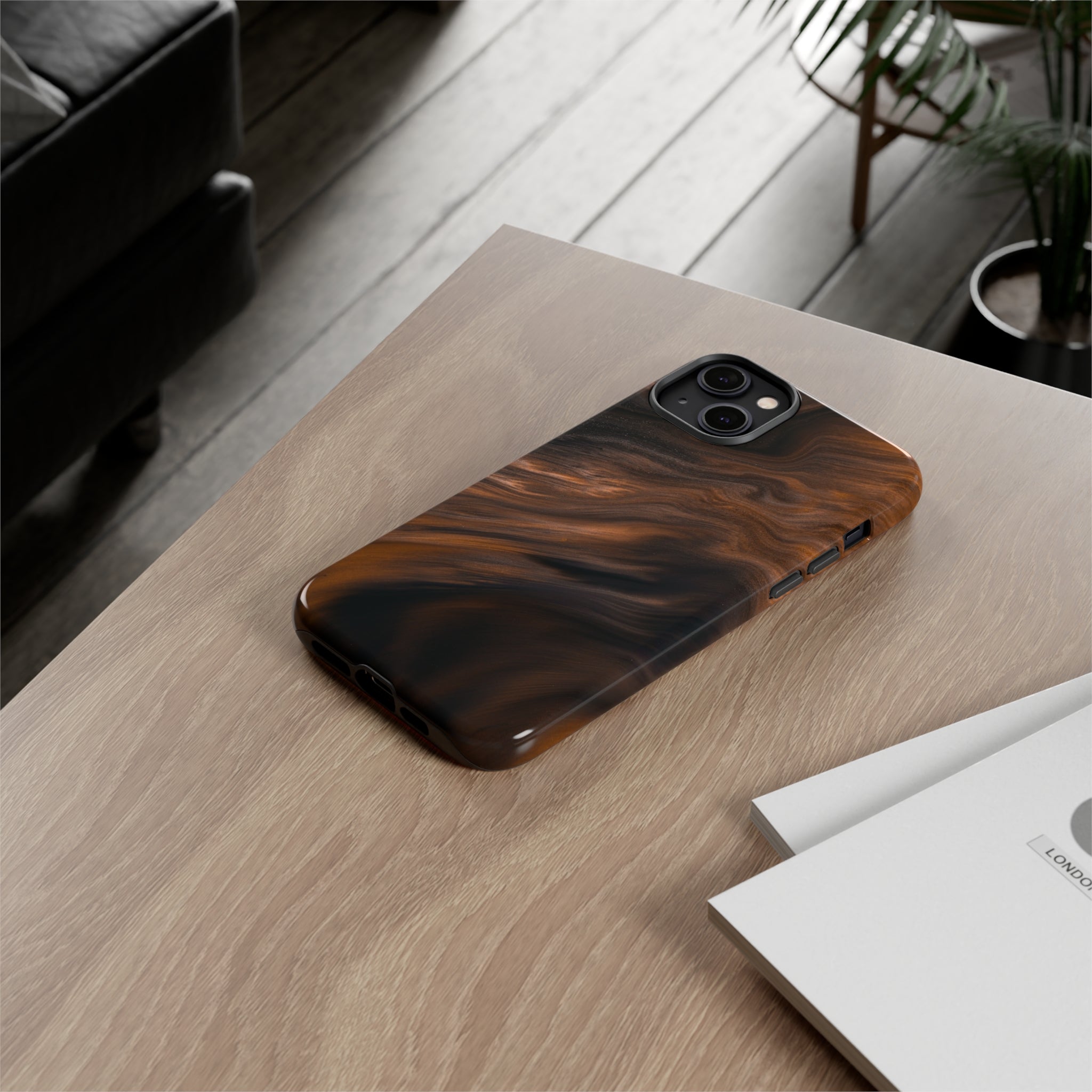 Brown Mist Ink Art iPhone Case (Protective) Phone Case