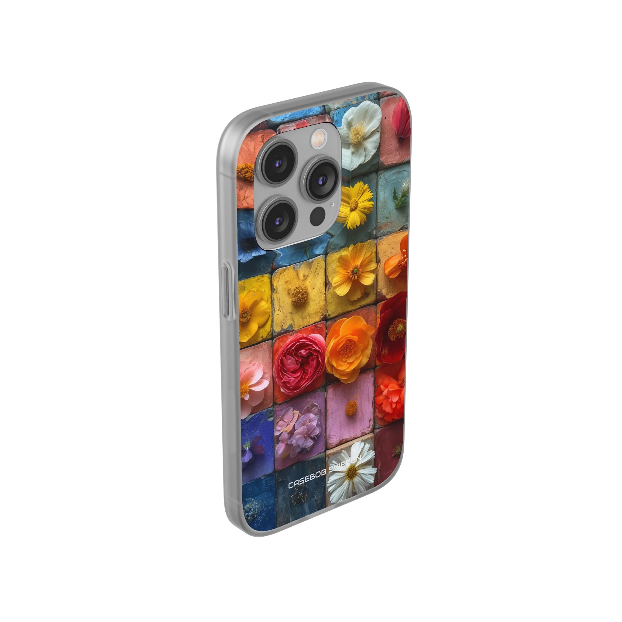 Vibrant Floral Tiles - Flexi iPhone 14 Phone Case