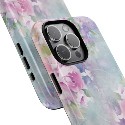 Dreamy Floral Watercolor - Tough + MagSafe® iPhone 15 Phone Case