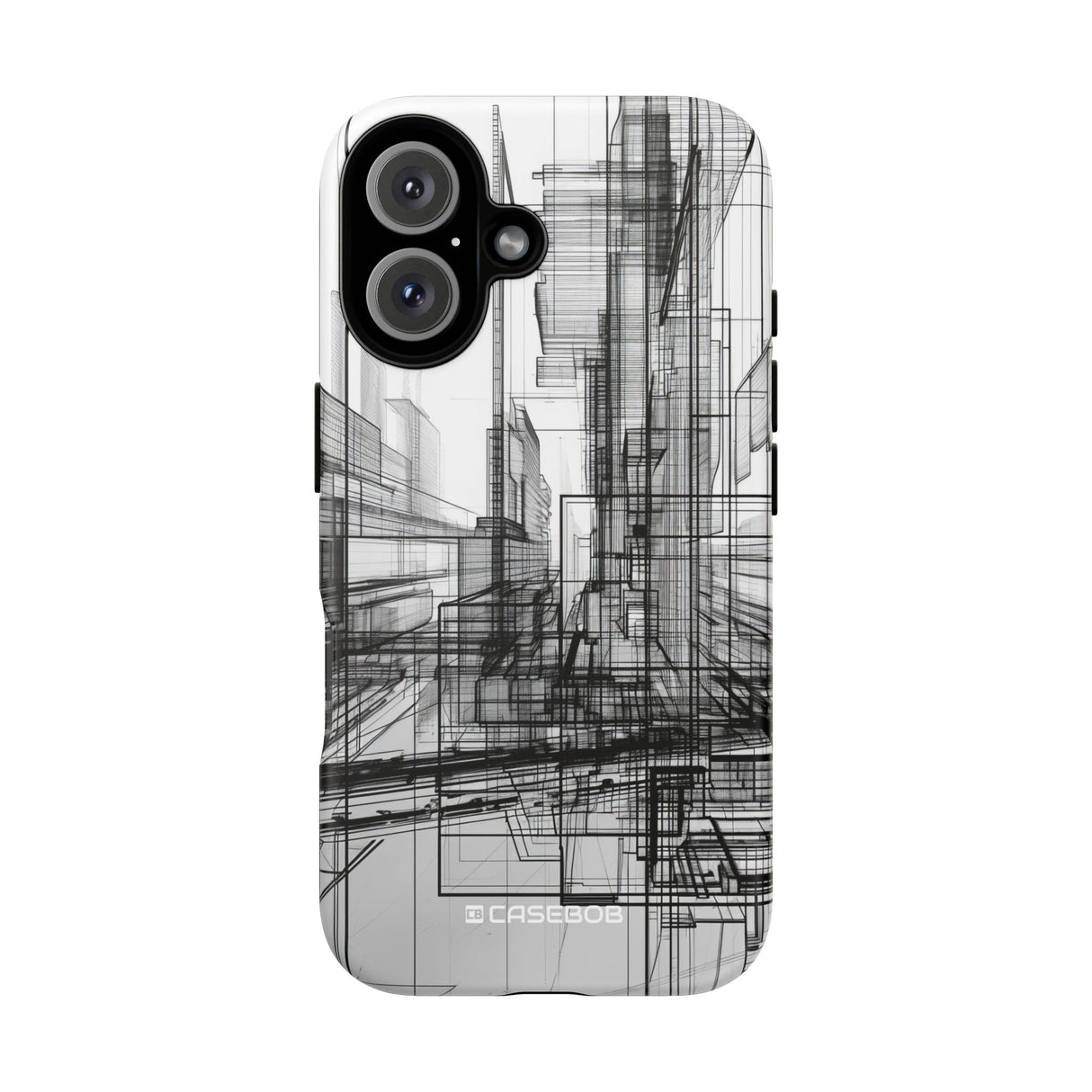 Urban Complexity: Black Lines Design - for iPhone 16