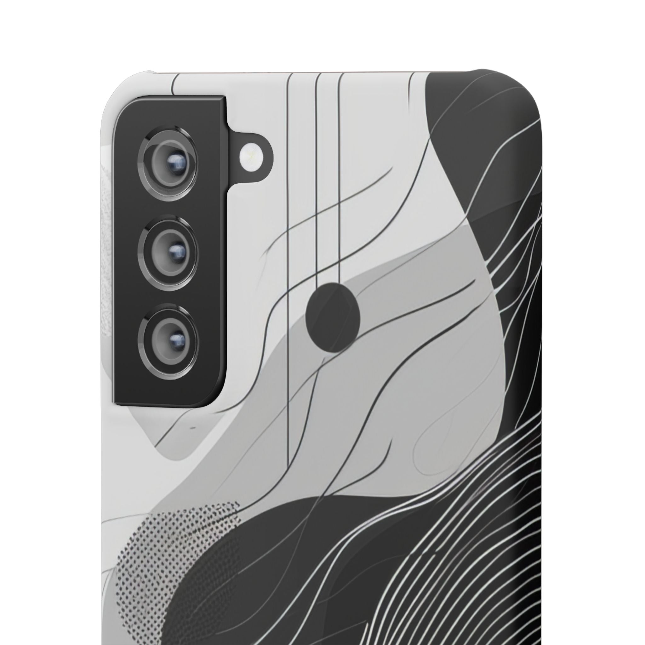 Fluid Rhythms: Monochrome Line Flow Samsung S21 - Slim Phone Case