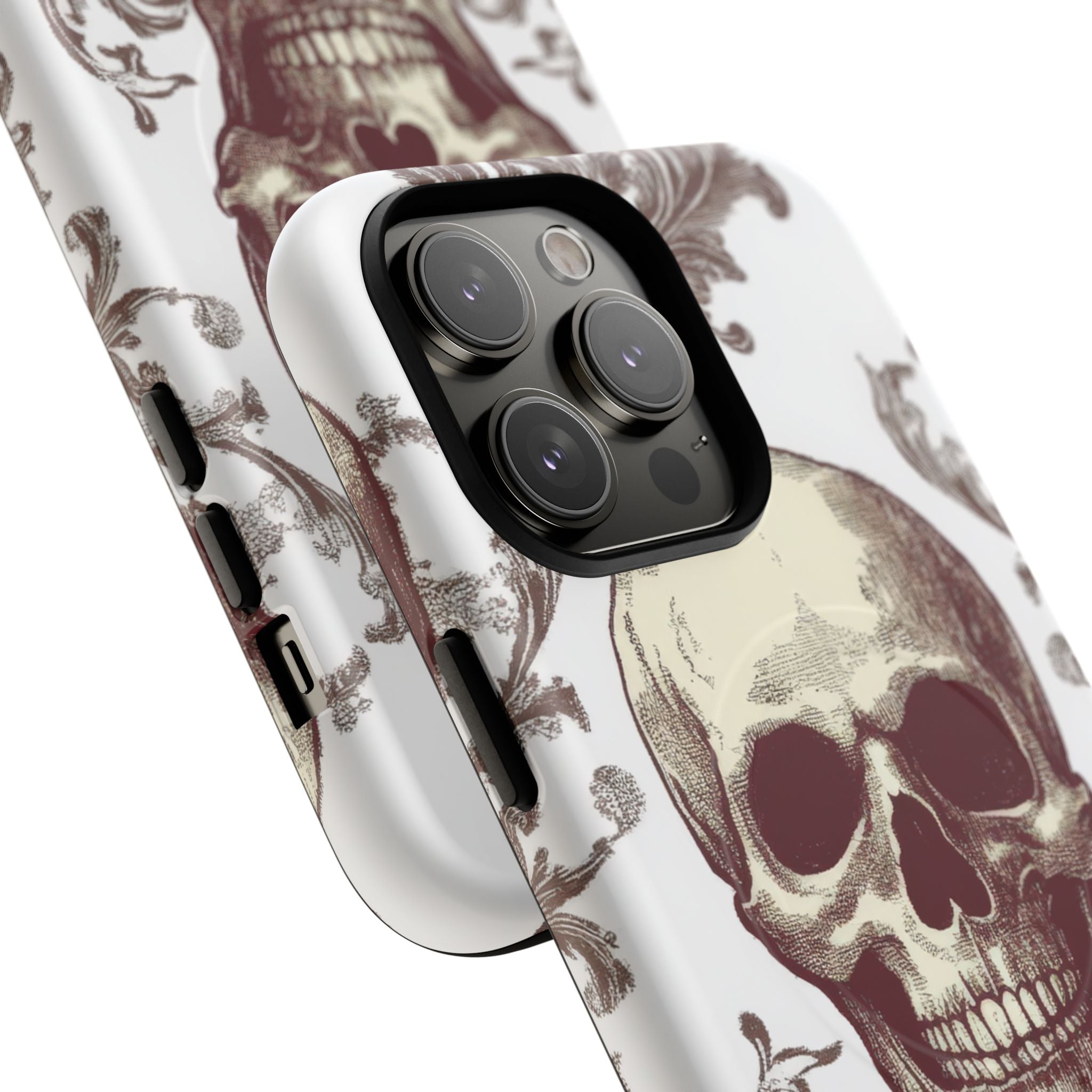 Gothic Skulls and Ornate Foliage iPhone 14 | Tough+ Phone Case