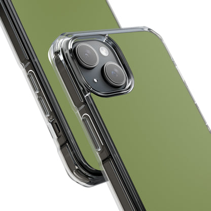 Moss Green - Clear Impact Case for iPhone