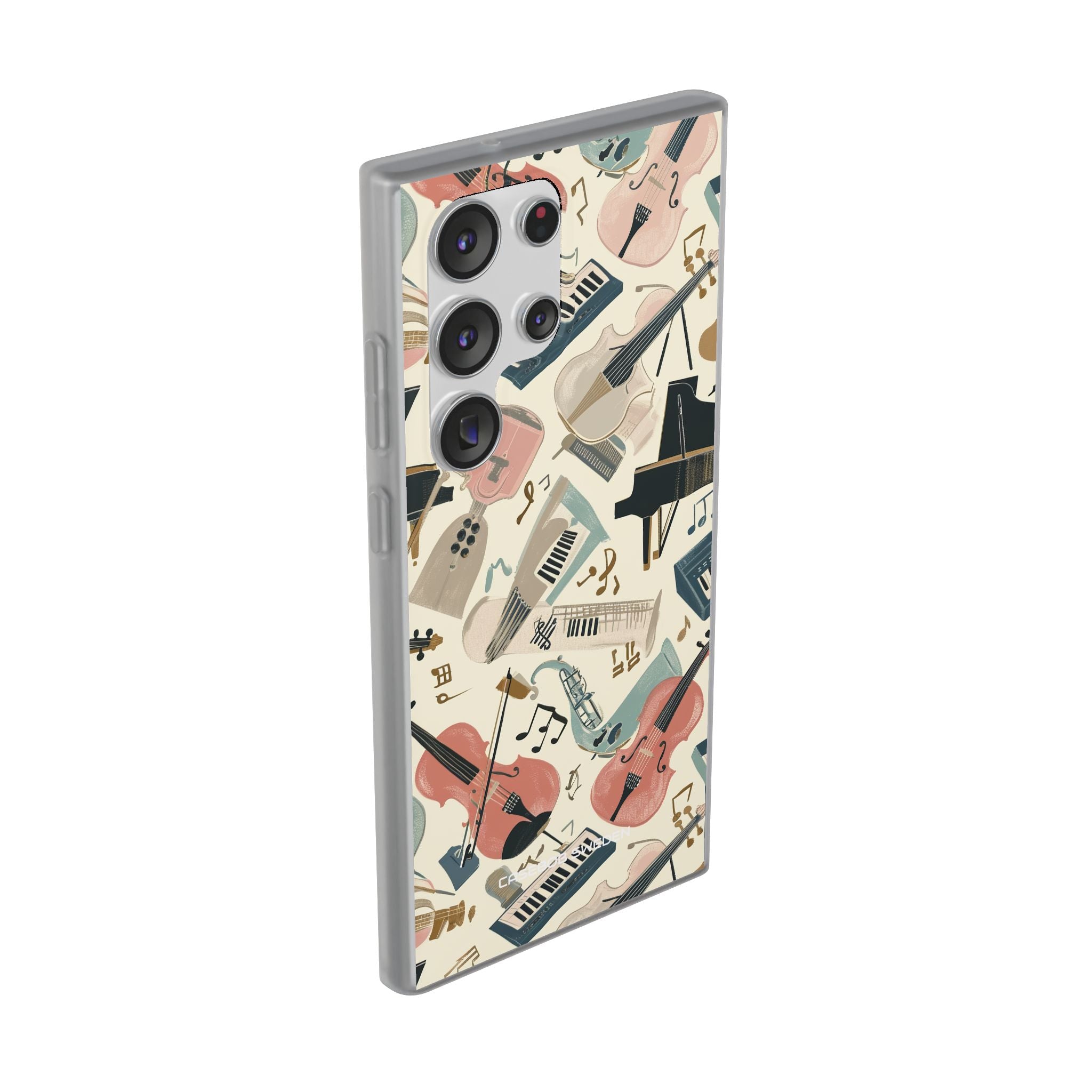 Beige Musical Instruments Pattern - Flexi Samsung S23 Phone Case