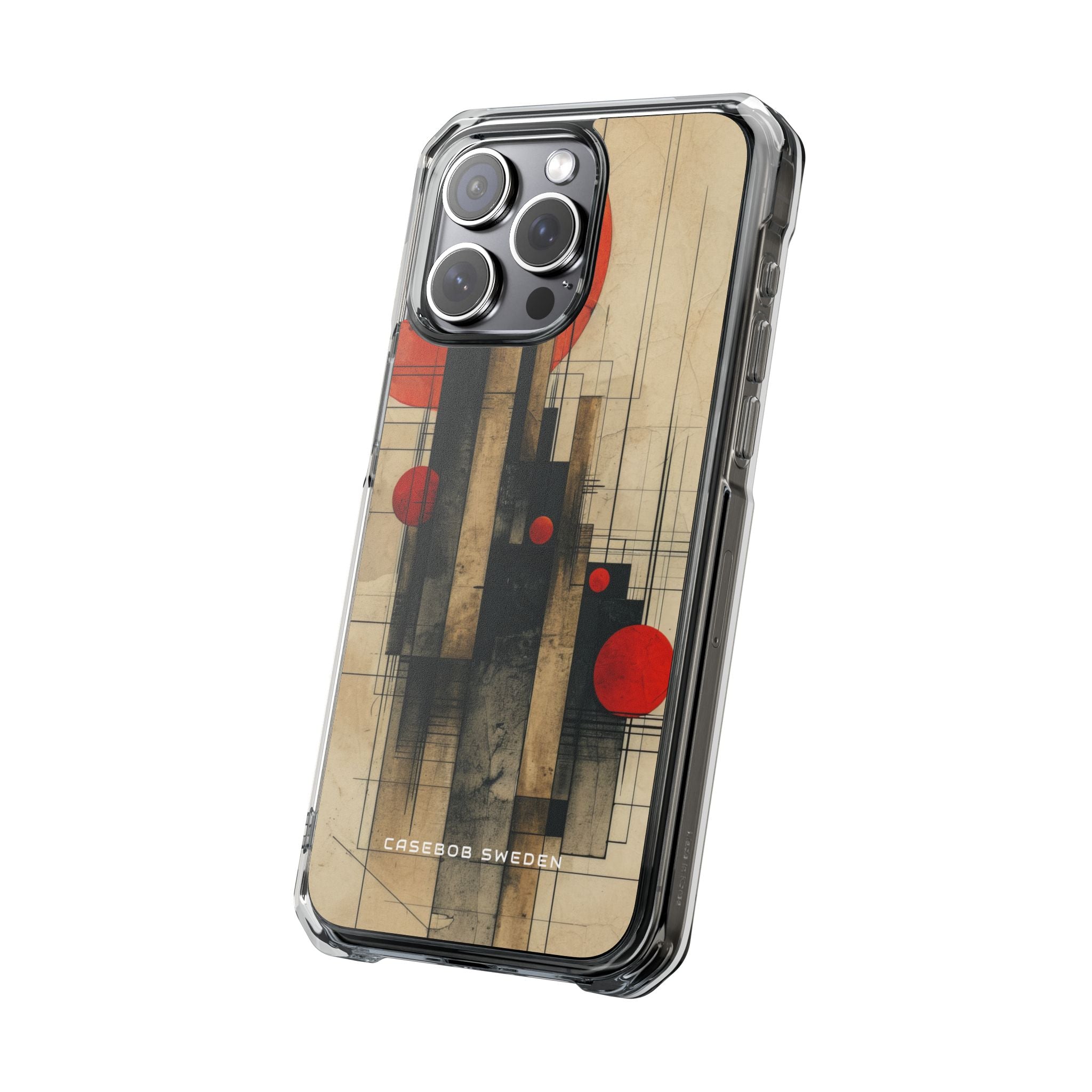 Vintage Geometric Harmony iPhone 15 - Clear Impact Phone Case