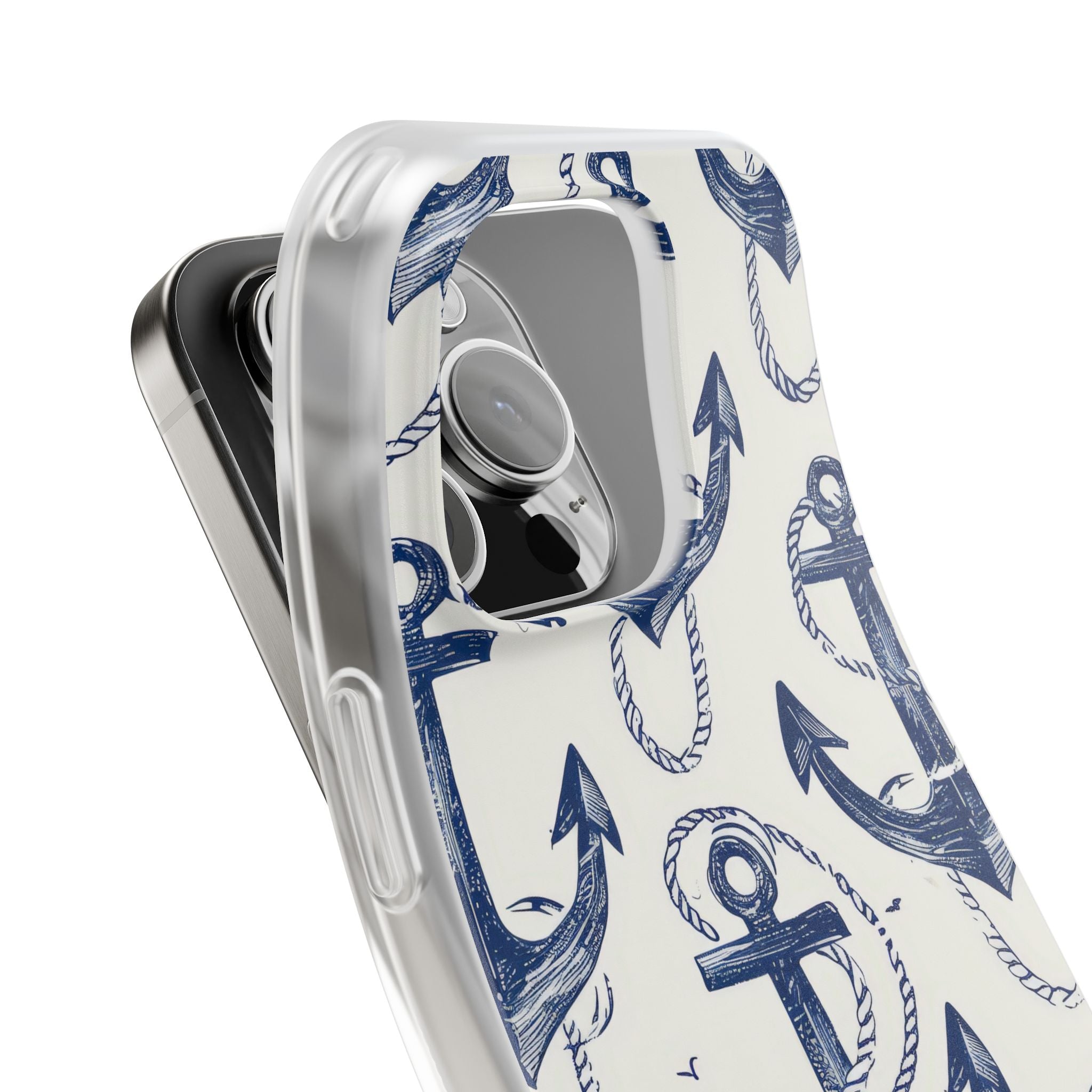 Navy Anchor Loop iPhone 16 Pro Case - Soft