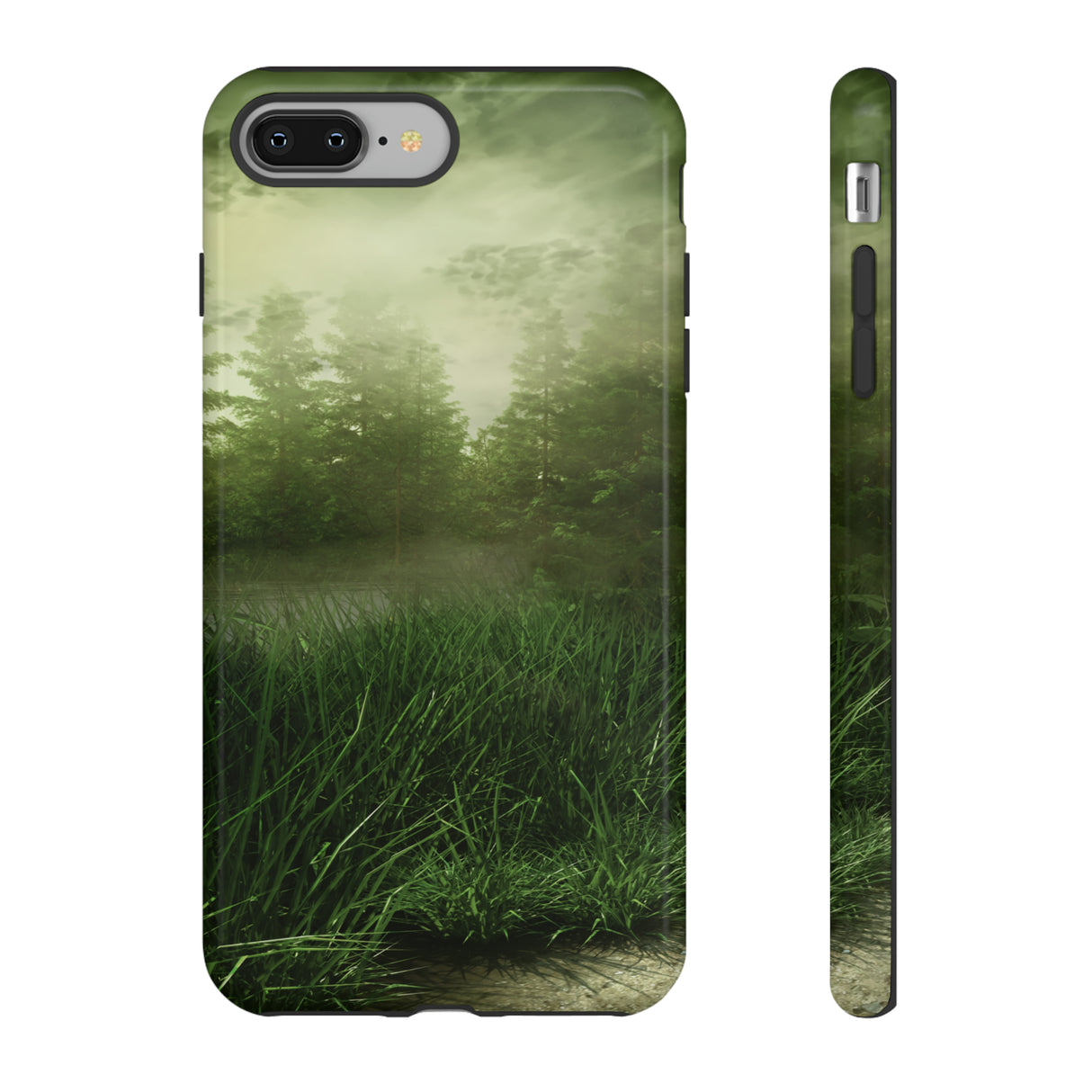 Foggy Green Landscape - Protective Phone Case